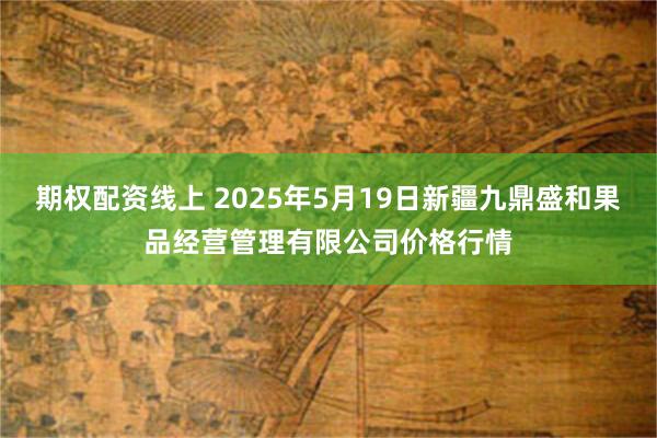 期权配资线上 2025年5月19日新疆九鼎盛和果品经营管理有限公司价格行情