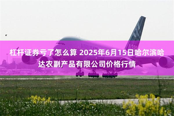 杠杆证券亏了怎么算 2025年6月15日哈尔滨哈达农副产品有限公司价格行情